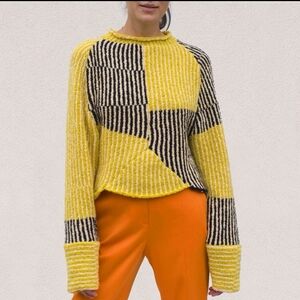 Eckhaus Latta Jerome Dolman Sweater in Tuscan Sun Size Medium Yellow Made In USA